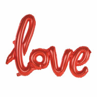 LOVE folie tekst ballon Rød 60x75 cm (til luft)